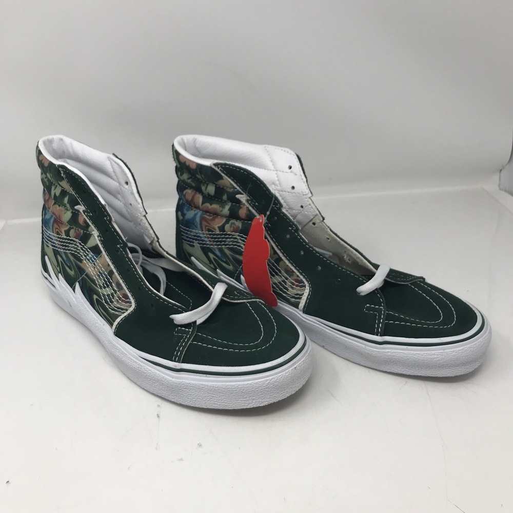 VANS Off The Wall Sk8-Hi Bolt Dark Green Floral Men 10